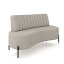 Ver imagem 5 de Sofá Living Decorativo 2 Lugares 1,35m Katara Pés de Ferro Bouclê Cinza G33 - Gran Belo