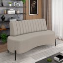 Ver imagem 1 de Sofá Living Decorativo 2 Lugares 1,35m Katara Pés de Ferro Bouclê Cinza G33 - Gran Belo