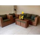 Ver imagem 2 de Conjunto de Sofá de 5 Lugares em Fibra Sintética + Mesa com Puff