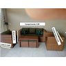 Conjunto de Sofá de 5 Lugares em Fibra Sintética + Mesa com Puff - 5