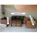 Ver imagem 5 de Conjunto de Sofá de 5 Lugares em Fibra Sintética + Mesa com Puff