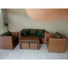 Conjunto de Sofá de 5 Lugares em Fibra Sintética + Mesa com Puff - 3