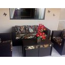 Ver imagem 2 de Conjunto de Sofá de 5 Lugares em Fibra Sintética + Mesa com Puff