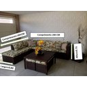 Ver imagem 2 de Conjunto de Sofá de 7 Lugares em Fibra Sintética + Mesa com Puff