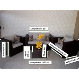Conjunto de Sofá de 4 Lugares em Fibra Sintética - 3