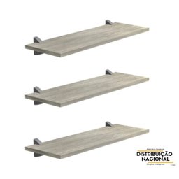 Kit Prateleira Concreto 1,5x20x80cm Suporte Prata Concept 3 Un - 1