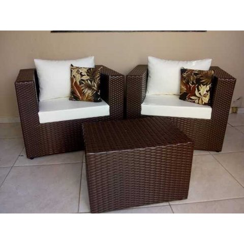 Conjunto de Poltrona 2 Lugares em Fibra Sintética