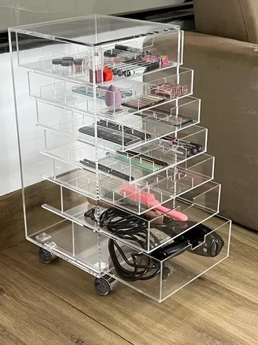 Carrinho Organizador de Maquiagem Acrílico Md03 - 4