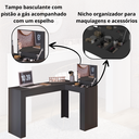 Ver imagem 4 de Escrivaninha Penteadeira Camarim com Espelho em L Jade Preto