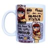 CANECA BRANCA DE CERÂMICA RESINADA (ABRAÇO) - 1