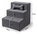 Ver imagem 2 de Escada Escadinha Pet 3 Degraus em Suede + Osso Brinde:Suede Cinza