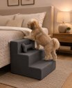 Ver imagem 3 de Escada Escadinha Pet 3 Degraus em Suede + Osso Brinde:Suede Cinza