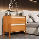 Ver imagem 1 de Mesa de Cabeceira Verona 2 Gavetas Madeira Moderno Off White Infantile Móveis