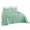 Ver imagem 1 de Kit Cobre Leito Colcha Nobre Casal Queen 3 Peças Micropercal 200 Fios Matelado - Verde Salvia