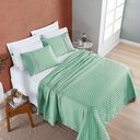 Ver imagem 5 de Kit Cobre Leito Colcha Nobre Casal Queen 3 Peças Micropercal 200 Fios Matelado - Verde Salvia