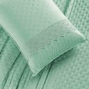 Ver imagem 4 de Kit Cobre Leito Colcha Nobre Casal Queen 3 Peças Micropercal 200 Fios Matelado - Verde Salvia