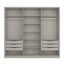 Ver imagem 4 de Guarda Roupa Casal Bend 3 Portas de Correr 6 Gavetas 100% MDF com Espelho Grigio Casa Lar Shop