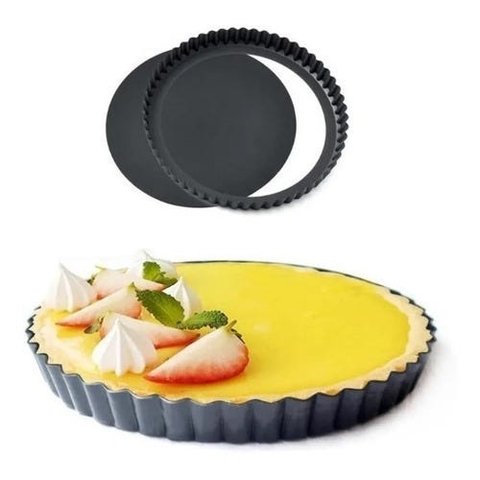 Forma De Torta Fundo Removível 24 Cm Crespa Bolos Quiches