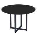 Ver imagem 1 de Mesa de Reunião Redonda P25 Pandin 110 Cm (largura) Tampo Mdp Preto Pé Aço Tubular Azul Del Rey