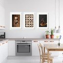 Ver imagem 2 de Kit 3 Quadros Grandes Cafés 60x48cm:moldura Preta