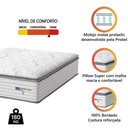 Ver imagem 2 de Colchão Casal Queen Molas Guarda Costas Max com Pillow 158x198x40cm Branco/cinza Probel Cinza/bran