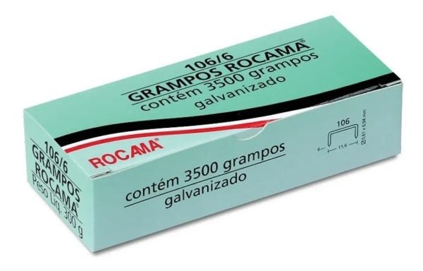 Grampeador Manual Rocama 51a - Aluminio + 3500 Grampos 106/6 - 3