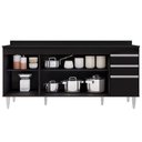 Ver imagem 3 de Balcão Gabinete 180cm com Tampo Dallas Preto - Lumil Lumil Móveis