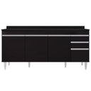 Ver imagem 5 de Balcão Gabinete 180cm com Tampo Dallas Preto - Lumil Lumil Móveis