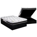 Ver imagem 1 de Cama Box Baú Casal: Colchão Ortopédico Luckspuma D33 / AG65 Aspen 50 Pró Saúde + Base CRC Suede Blac