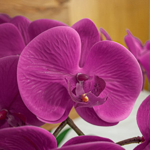 Arranjo de Orquídea Pink de Silicone em Vaso de Inox - 2