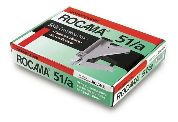Grampeador Manual Rocama 51a - Aluminio + 5000 Grampos 106/8 - 4