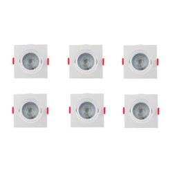 Spot LED Embutir Quadrado Móvel 5W 4000K Opus LED Kit 6Pçs - 1