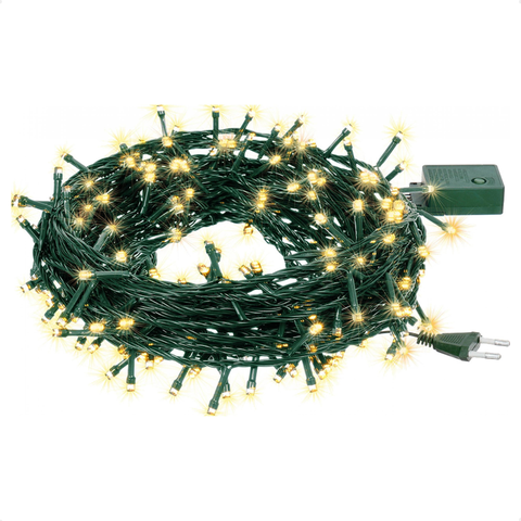 Cordão Luminoso Led Pisca Pisca 8 Funções 200 Leds Taschibra 220v 3000k Quente