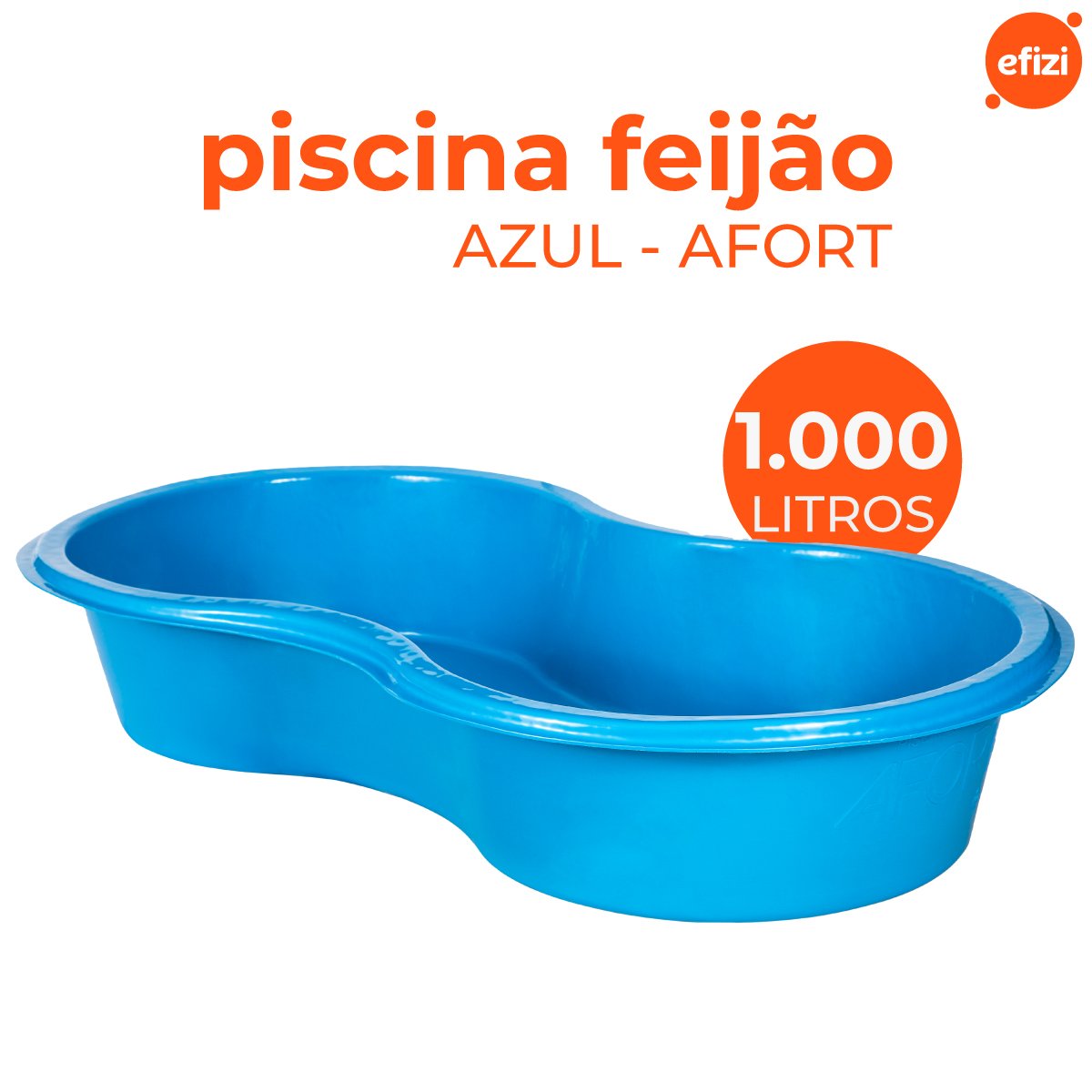 Caixa Piscina Feijão 1.000 Litros Azul Afort - 2