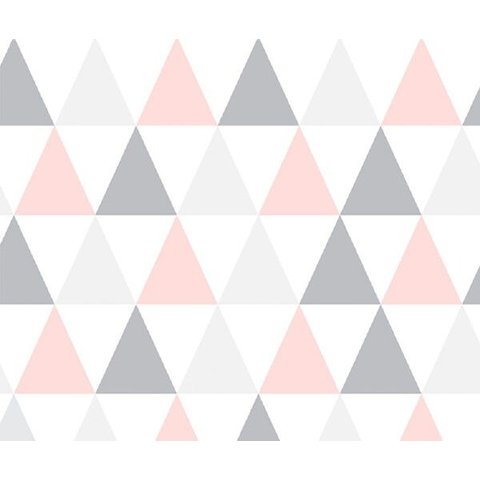 Papel Contact Adesivo Geométrico Triângulos Rosa 10m