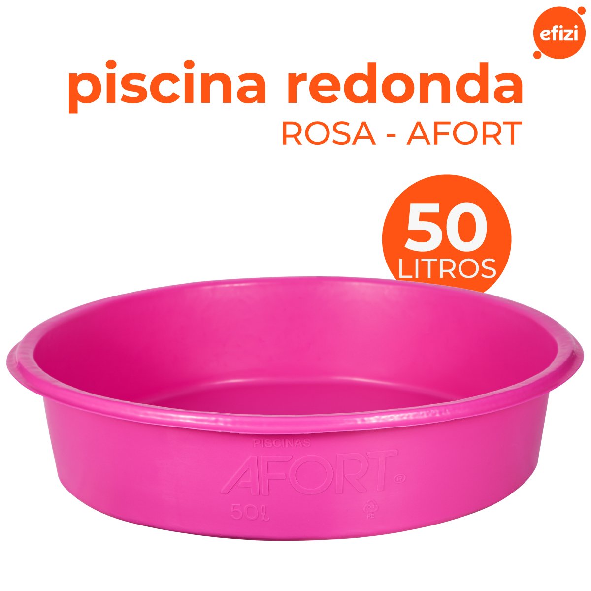 Caixa Piscina Redonda 50 Litros Rosa Afort - 2