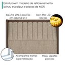Ver imagem 5 de Cabeceira Casal 140 cm Lumina LED com Frame Linho Tca 202 Corino Tcs 721 Peer