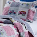 Ver imagem 3 de Kit Colcha Patchwork Rozac Solteiro 2 peças Teen Trucks