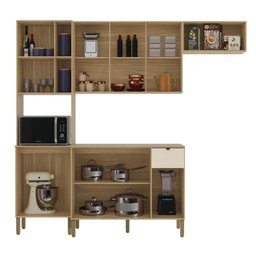 Armário de Cozinha Completa Mdf 9 Portas Vert Plus - Freijó/freijó/soft - 3
