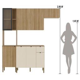Armário de Cozinha Completa Mdf 9 Portas Vert Plus - Freijó/freijó/soft - 4