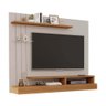 Painel Permóbili Valencia Plus para Tv de Ate 50'' com Prateleira de Vidro - Off White/nature - 1