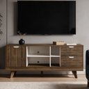 Ver imagem 4 de Rack para Sala de Estar TV 65 pol 160cm 1 Porta 2 Gavetas Vermont A05 Pinho Off White - Lyam Decor