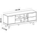 Ver imagem 6 de Rack para Sala de Estar TV 65 pol 160cm 1 Porta 2 Gavetas Vermont A05 Pinho Off White - Lyam Decor