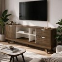 Ver imagem 1 de Rack para Sala de Estar TV 65 pol 160cm 1 Porta 2 Gavetas Vermont A05 Pinho Off White - Lyam Decor