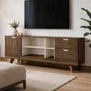 Ver imagem 3 de Rack para Sala de Estar TV 65 pol 160cm 1 Porta 2 Gavetas Vermont A05 Pinho Off White - Lyam Decor