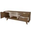 Ver mais imagens de Rack para Sala de Estar TV 65 pol 160cm 1 Porta 2 Gavetas Vermont A05 Pinho Off White - Lyam Decor