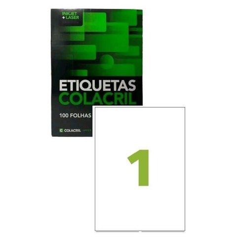 Etiqueta Adesiva Ca4367 - 297x210x1 - 1 Unidade por Folha - Caixa com 100 Folhas