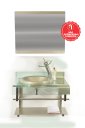 Ver imagem 2 de Gabinete de Vidro 70cm Curvado Duplo Inox com Cuba Chapéu - Champanhe