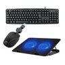 Kit Teclado e Mouse Retratil e Suporte Notebook 15,6 Preto - 1
