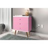 Mesa de cabeceira Com 3 Gavetas Retrô Status - JA Móveis Mesa de Cabeceira Status 2 Gavetas Rosa - 2